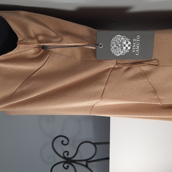 NWT VINCE CAMUTO camel maxi dress SZ 0 - Picture 4 of 13